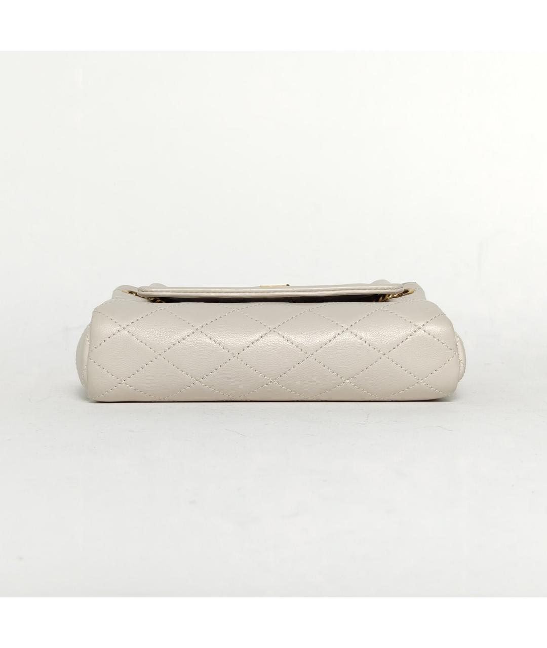 SAINT LAURENT Белая кожаная сумка через плечо, фото 6