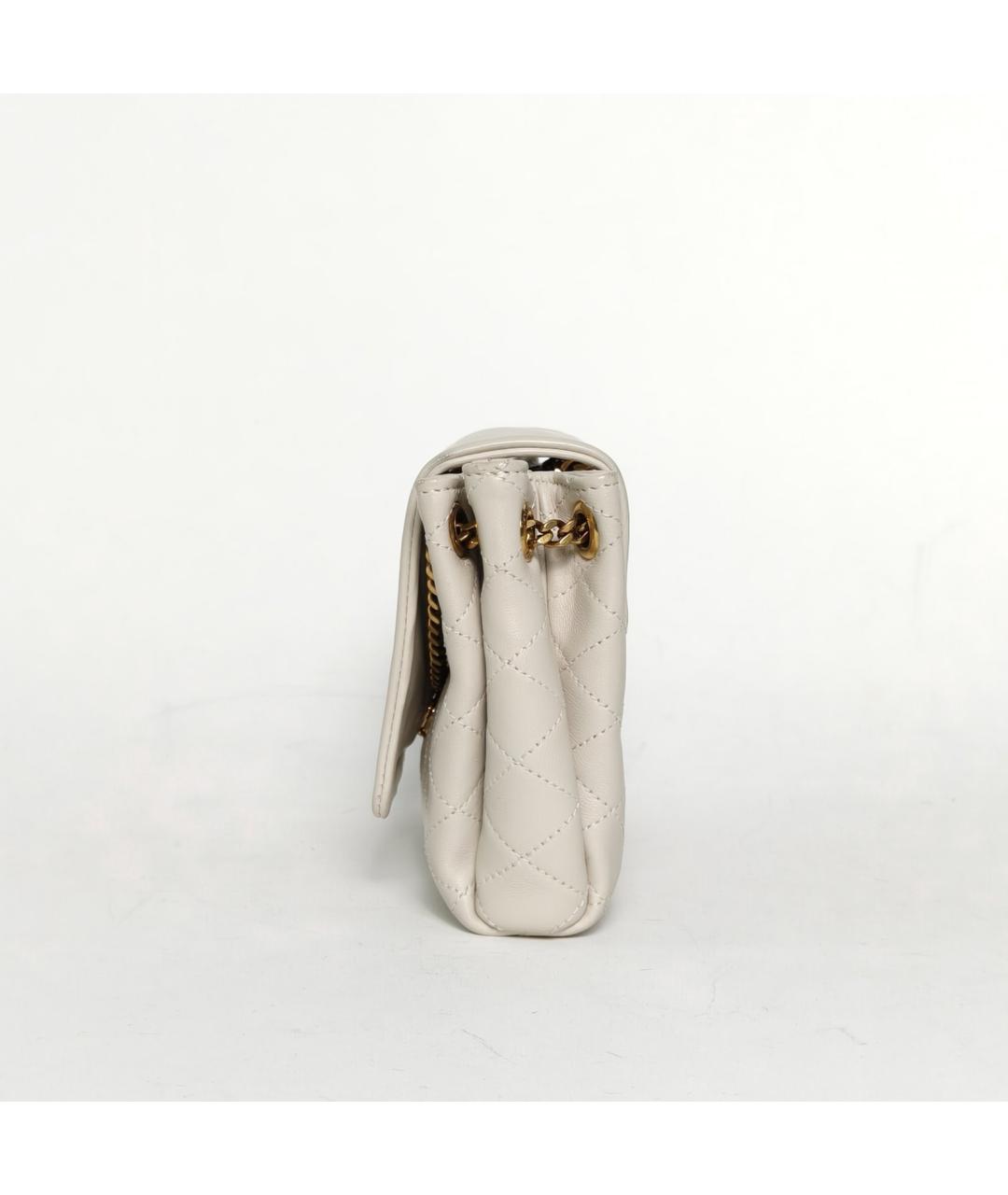 SAINT LAURENT Белая кожаная сумка через плечо, фото 3