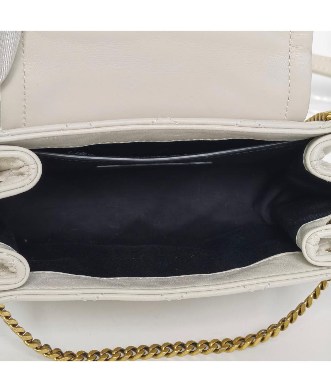 SAINT LAURENT Белая кожаная сумка через плечо, фото 8