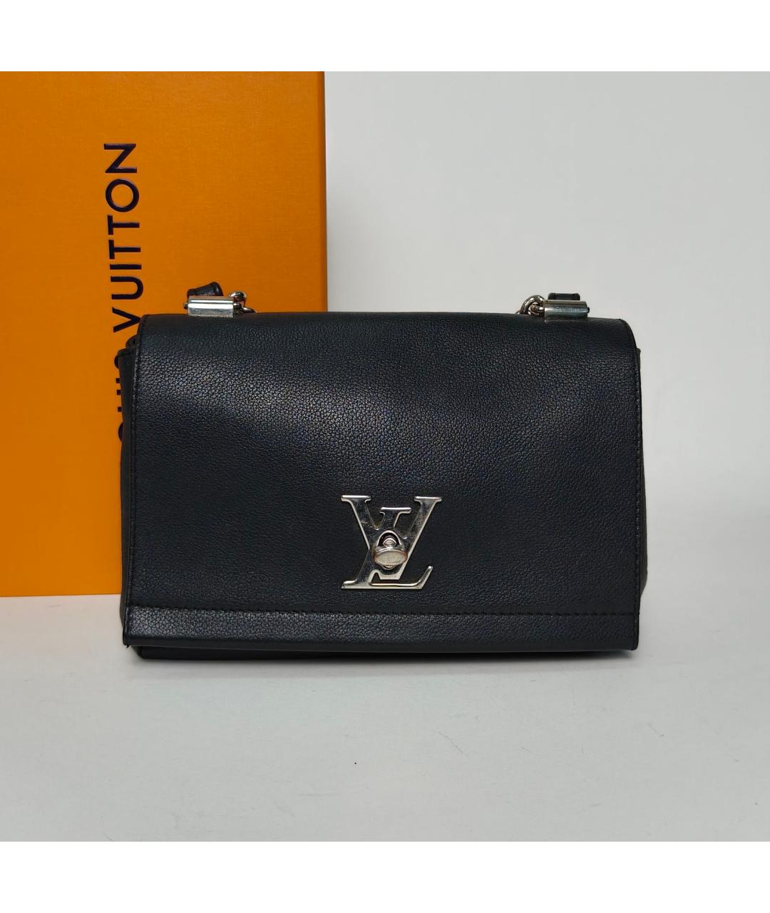 LOUIS VUITTON Черная кожаная сумка через плечо, фото 9