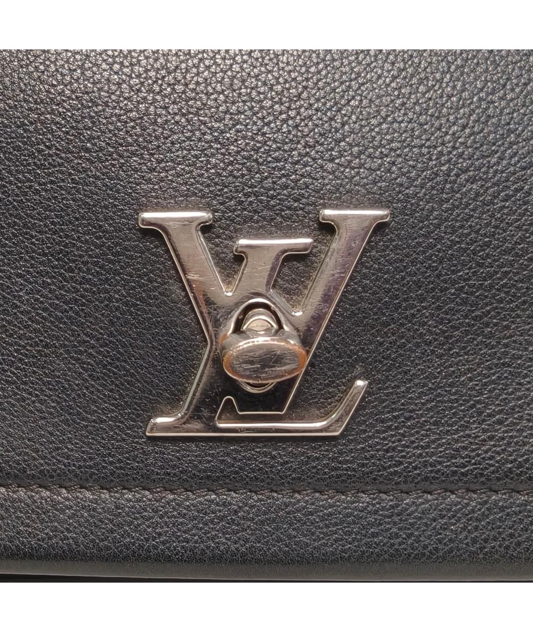 LOUIS VUITTON Черная кожаная сумка через плечо, фото 8