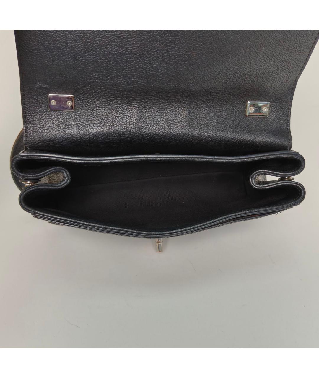 LOUIS VUITTON Черная кожаная сумка через плечо, фото 7