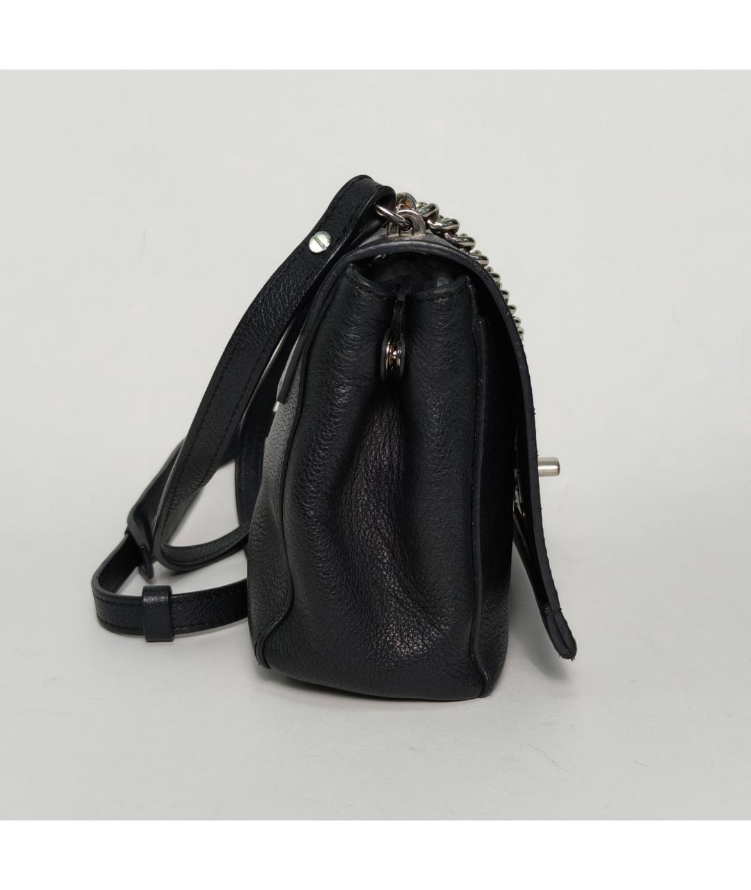 LOUIS VUITTON Черная кожаная сумка через плечо, фото 3