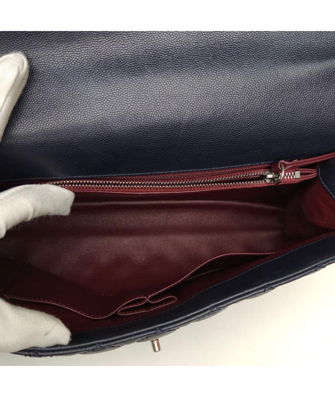 CHANEL Темно-синяя кожаная сумка через плечо, фото 8