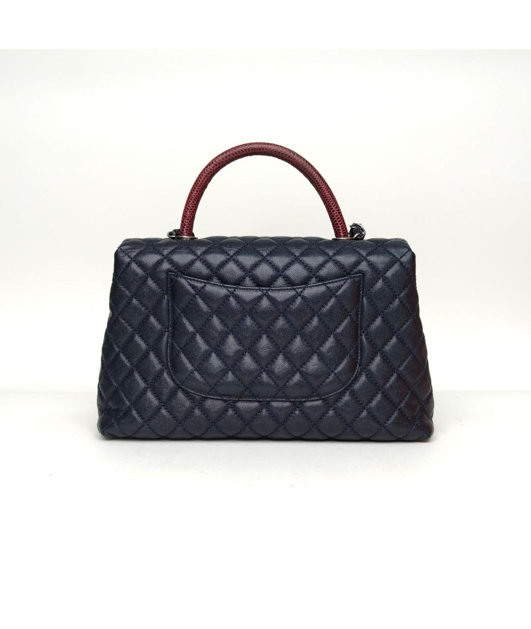 CHANEL Темно-синяя кожаная сумка через плечо, фото 4