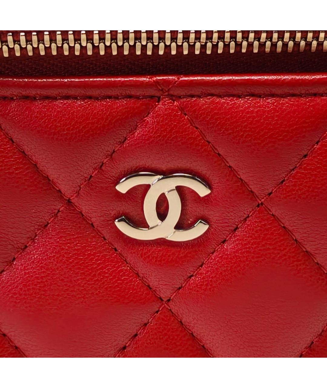 CHANEL Красная кожаная сумка через плечо, фото 7