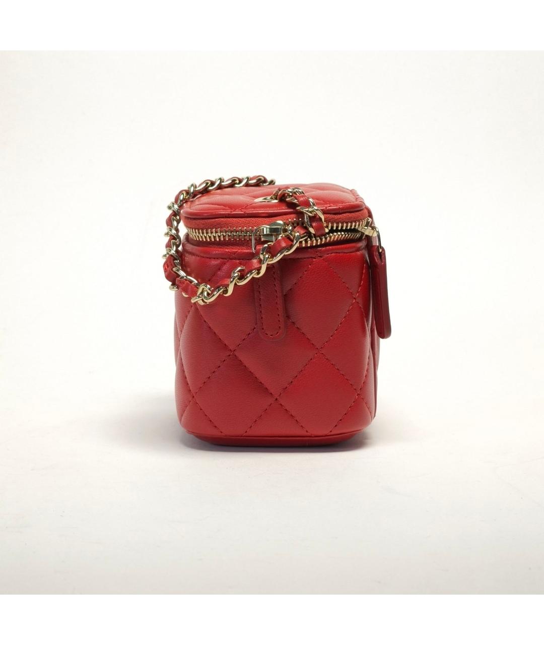 CHANEL Красная кожаная сумка через плечо, фото 5