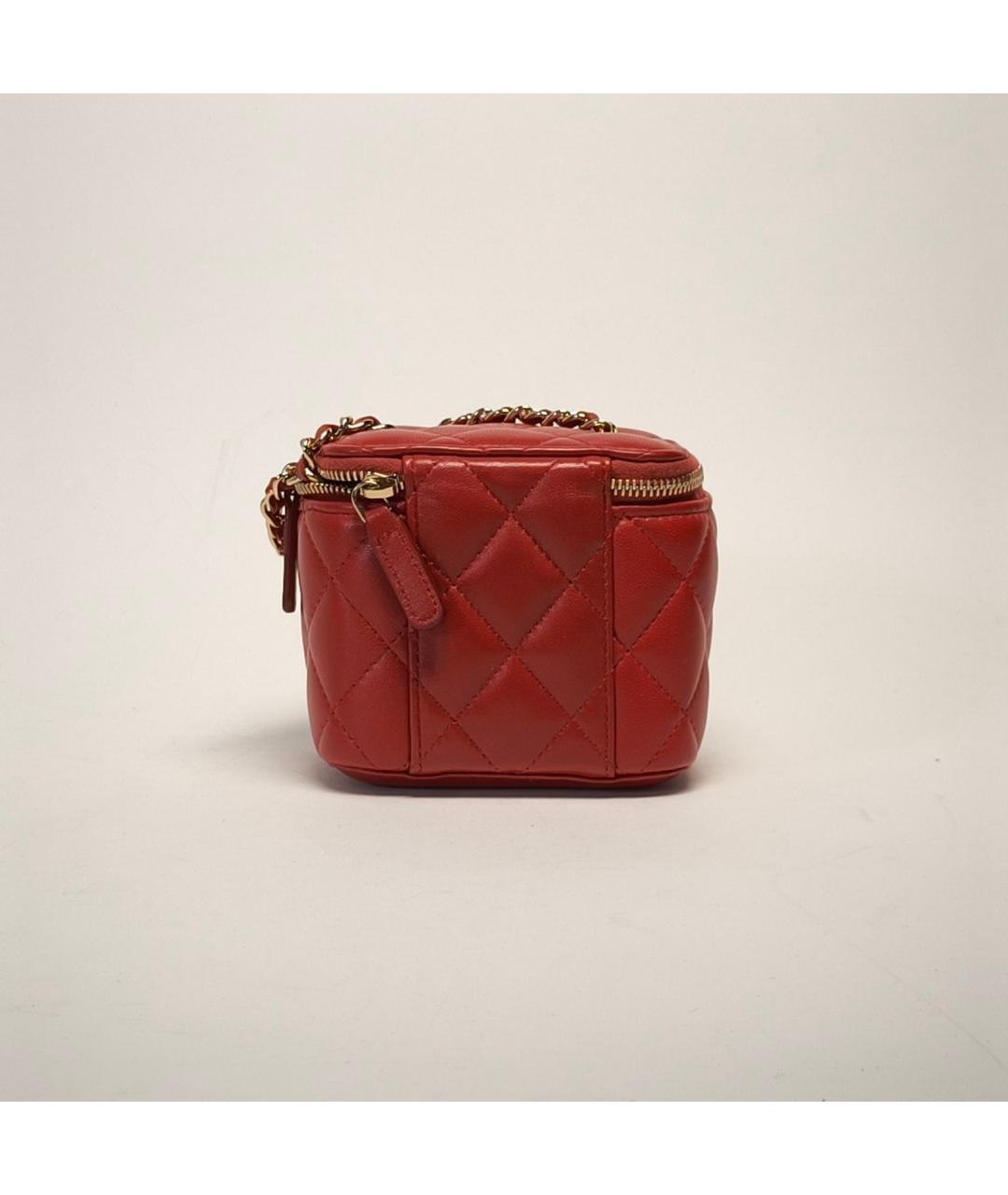 CHANEL Красная кожаная сумка через плечо, фото 3
