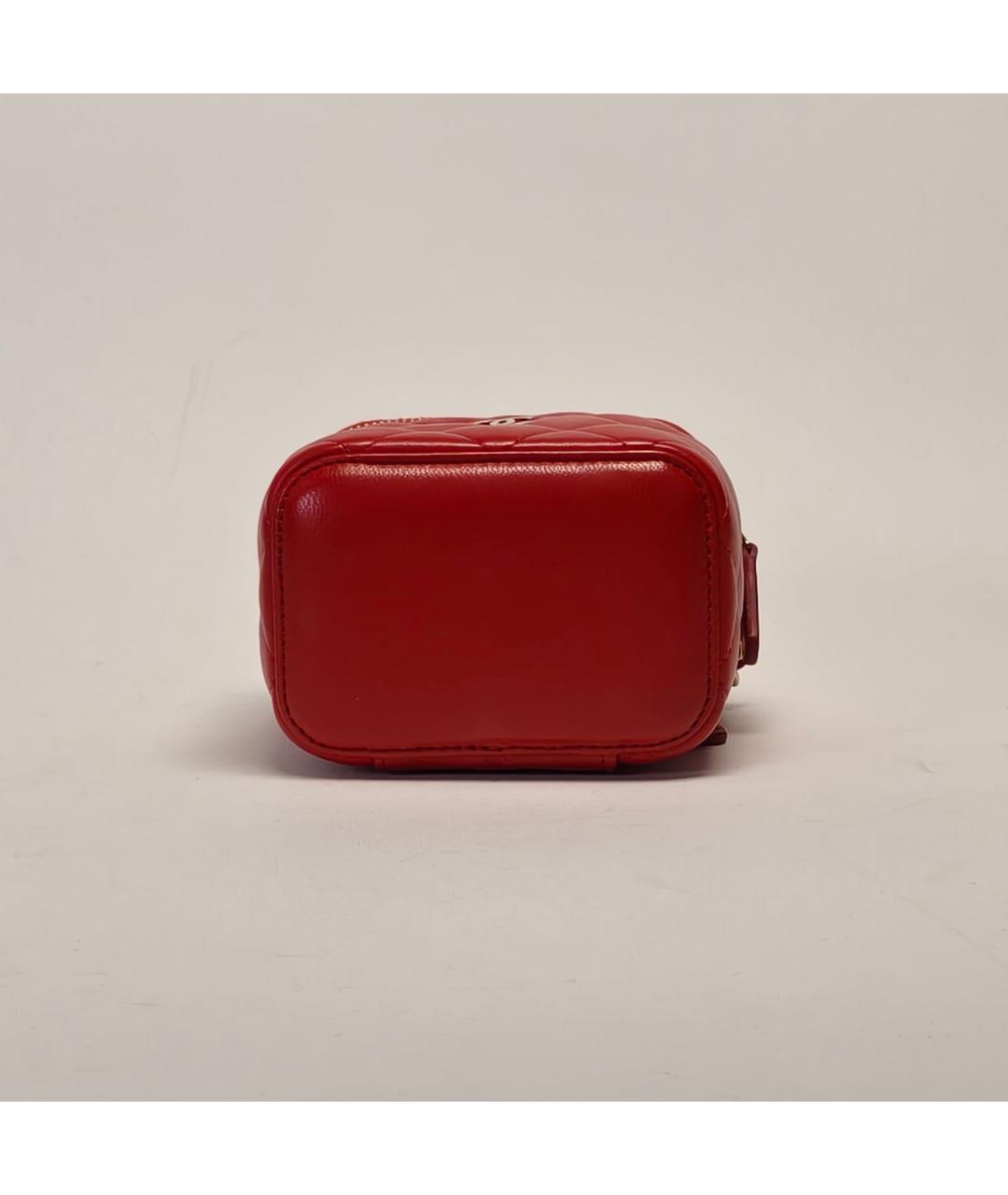 CHANEL Красная кожаная сумка через плечо, фото 6