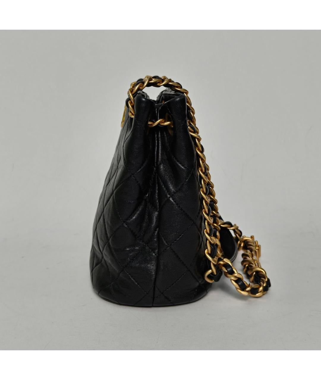 CHANEL Черная кожаная сумка через плечо, фото 3