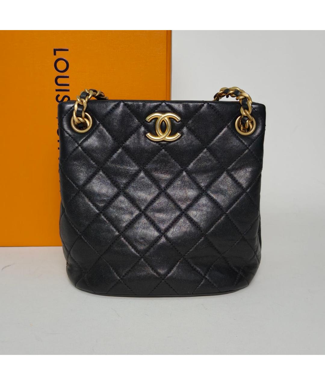 CHANEL Черная кожаная сумка через плечо, фото 9