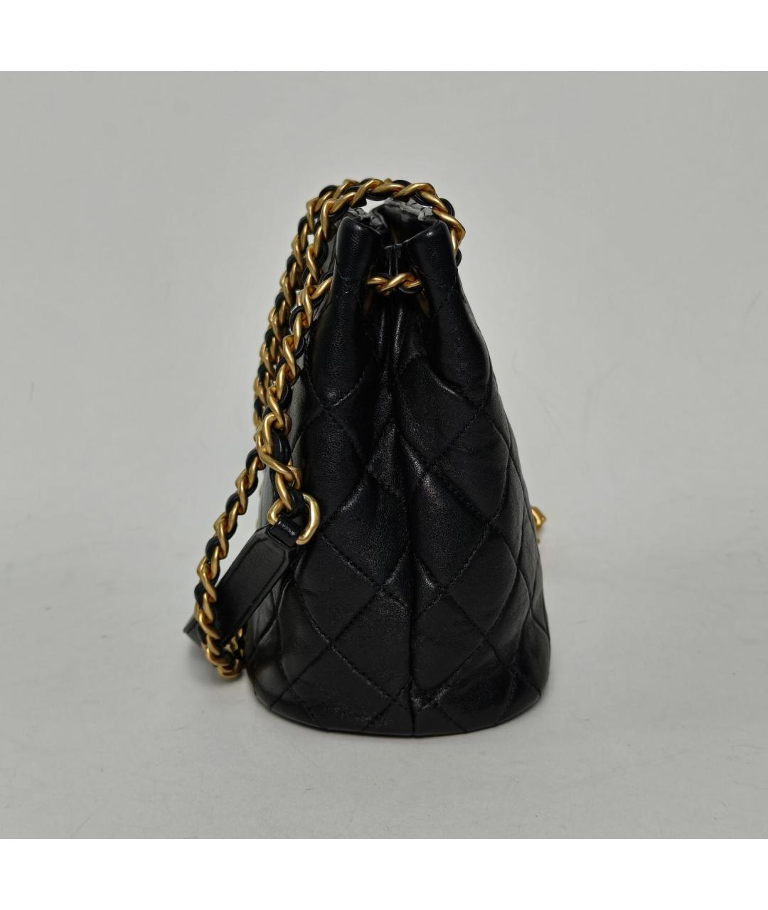 CHANEL Черная кожаная сумка через плечо, фото 5