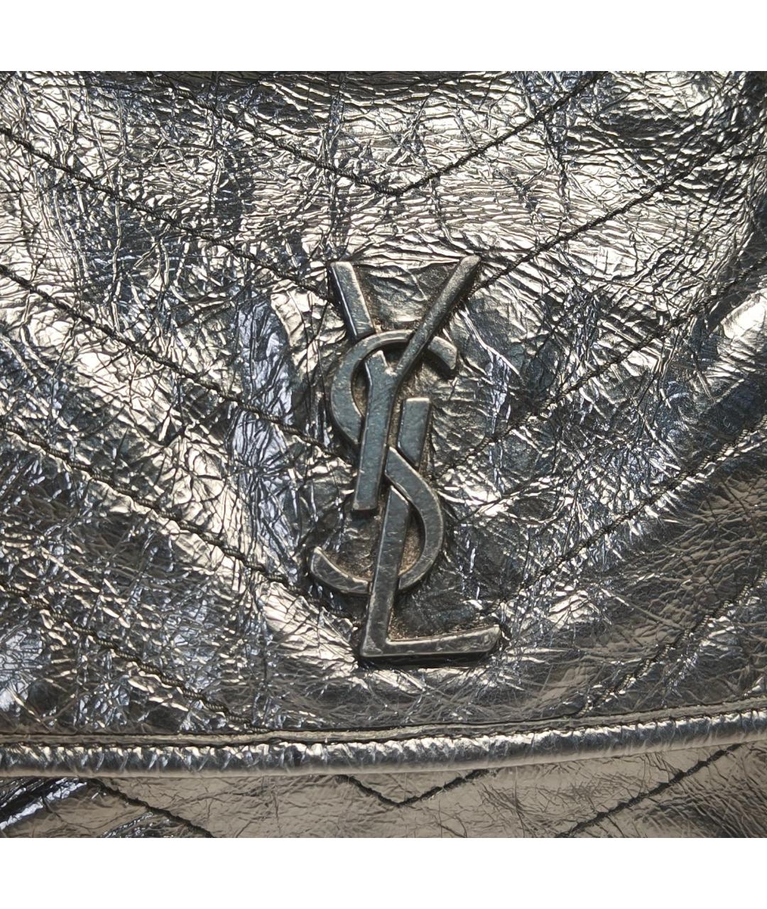 SAINT LAURENT Черная кожаная сумка через плечо, фото 7