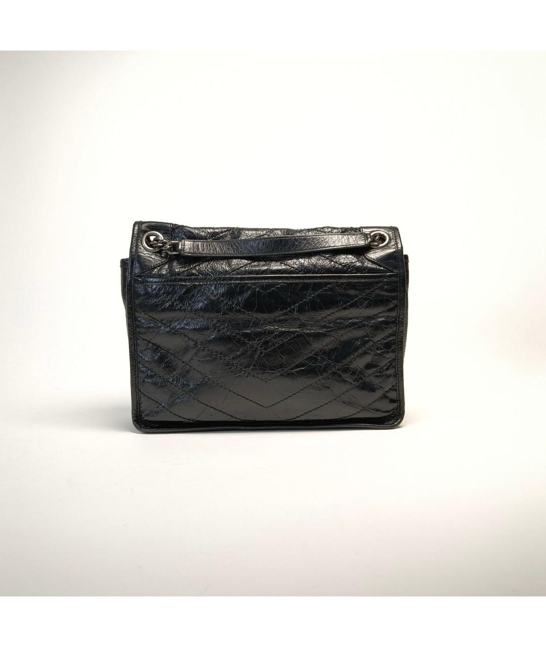 SAINT LAURENT Черная кожаная сумка через плечо, фото 3