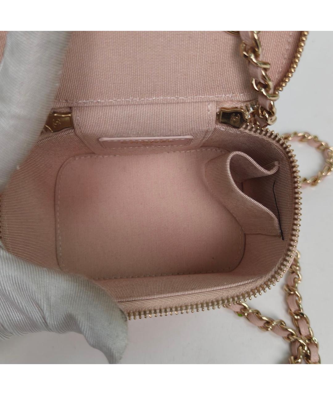 CHANEL Розовая кожаная сумка через плечо, фото 9