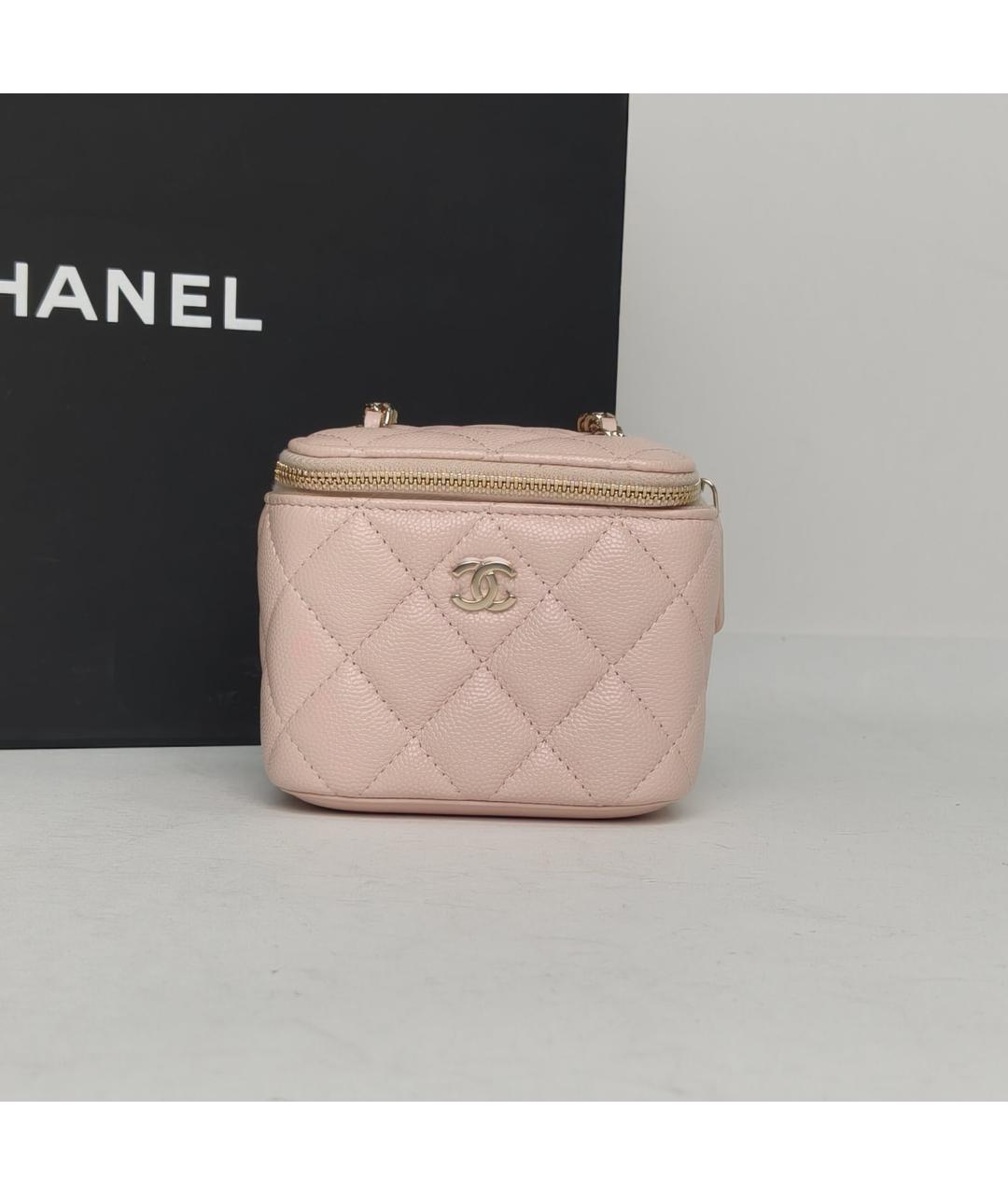 CHANEL Розовая кожаная сумка через плечо, фото 8