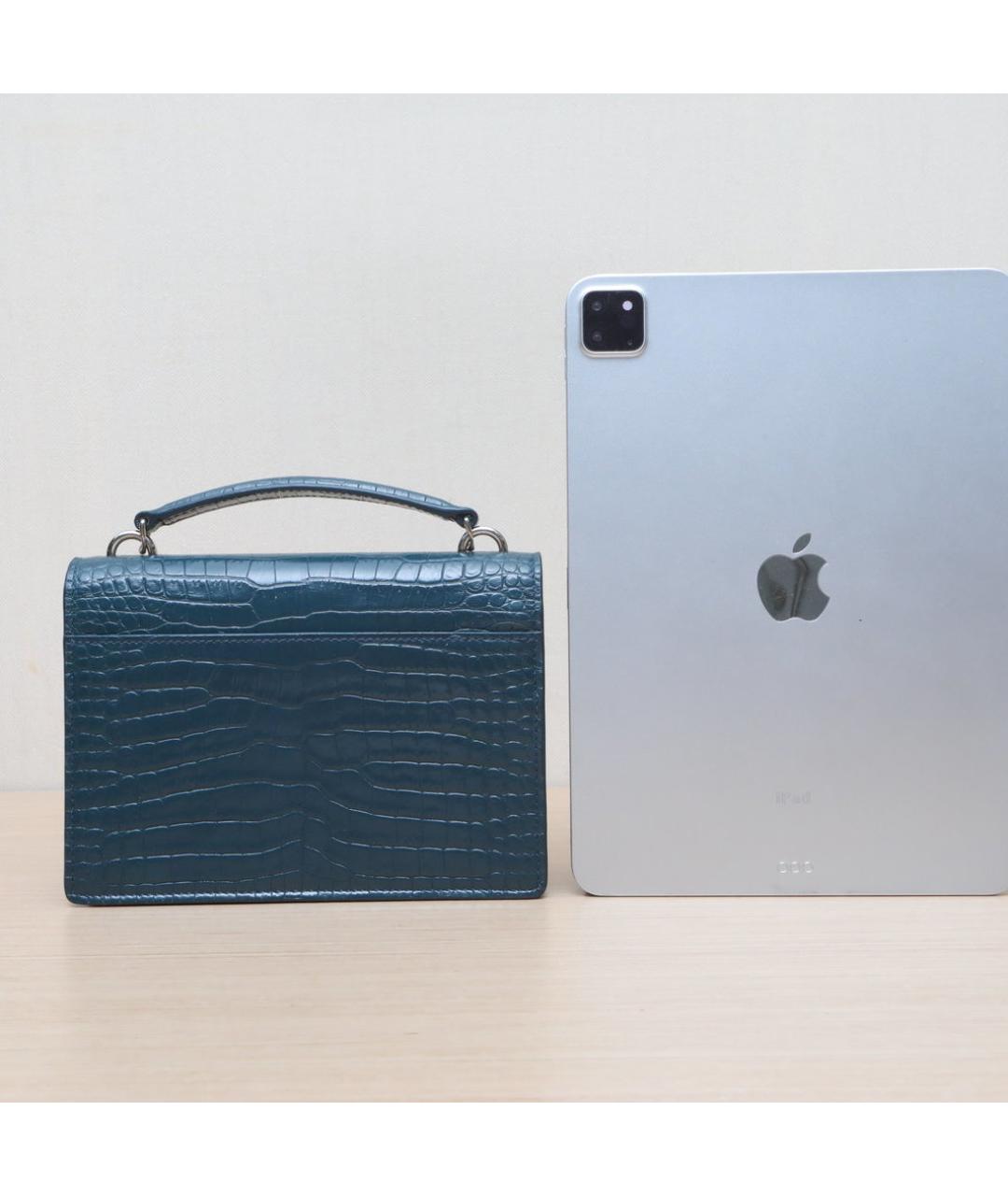 SAINT LAURENT Зеленая кожаная сумка через плечо, фото 6