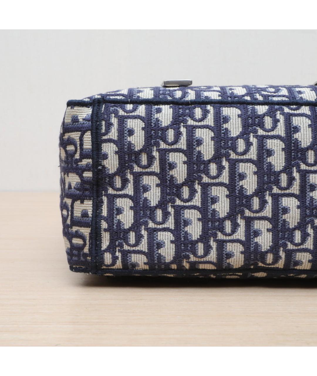 CHRISTIAN DIOR Темно-синяя тканевая сумка через плечо, фото 8