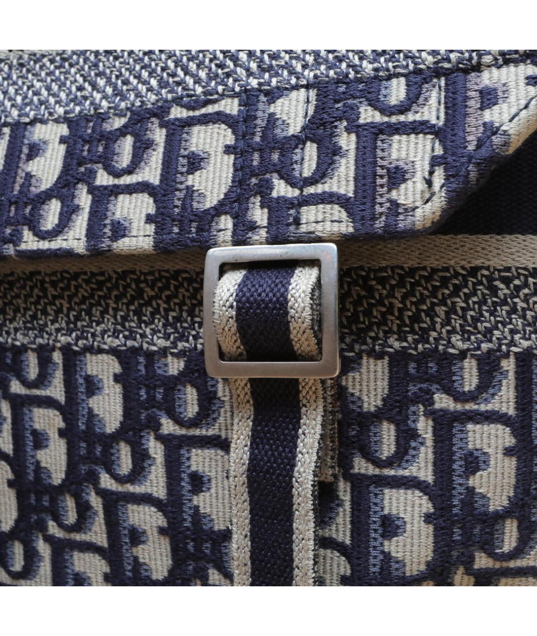 CHRISTIAN DIOR Темно-синяя тканевая сумка через плечо, фото 7