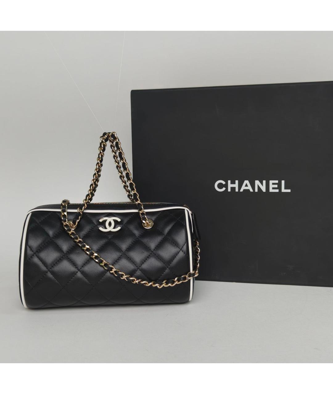 CHANEL Черная кожаная сумка через плечо, фото 2