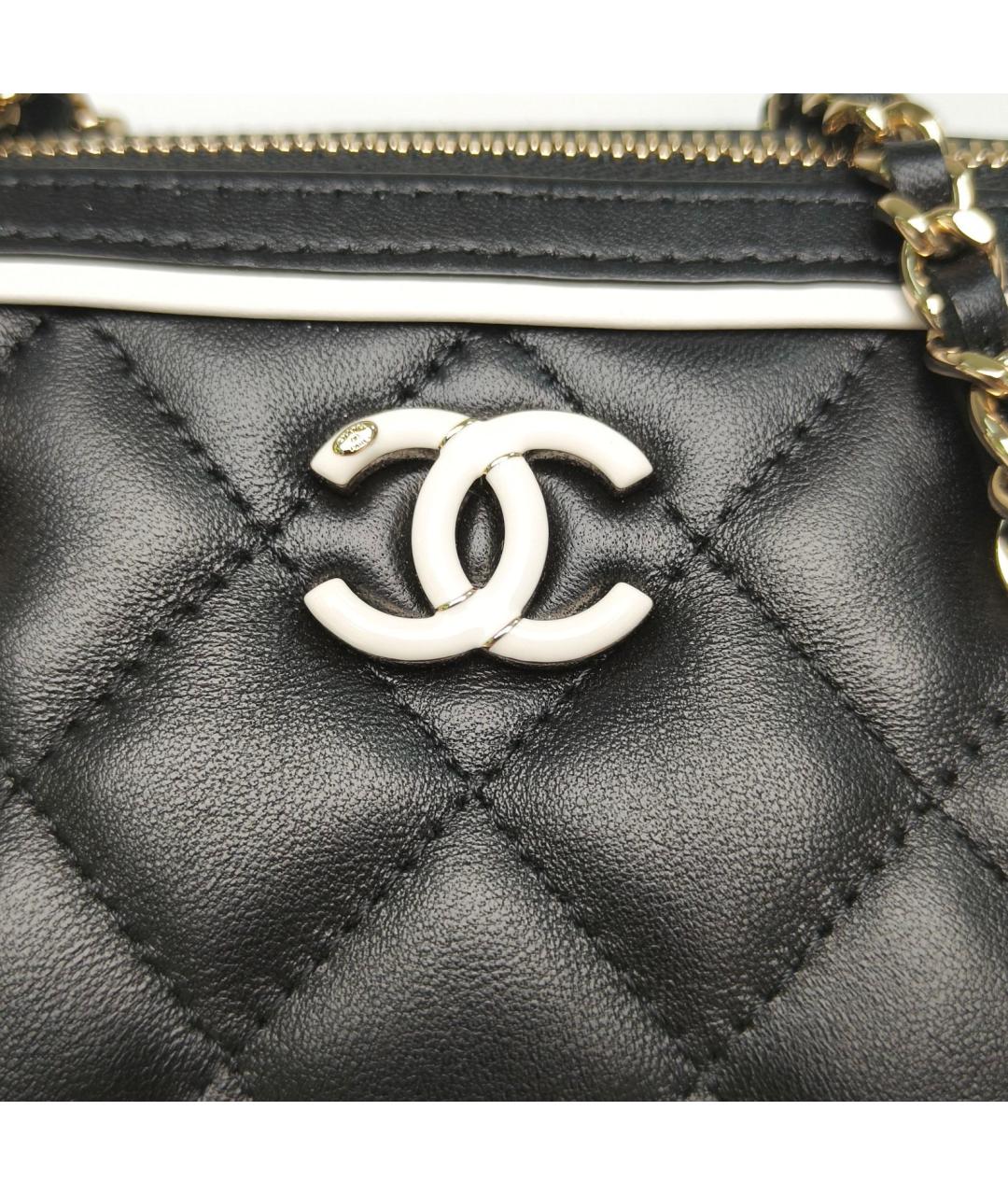CHANEL Черная кожаная сумка через плечо, фото 8