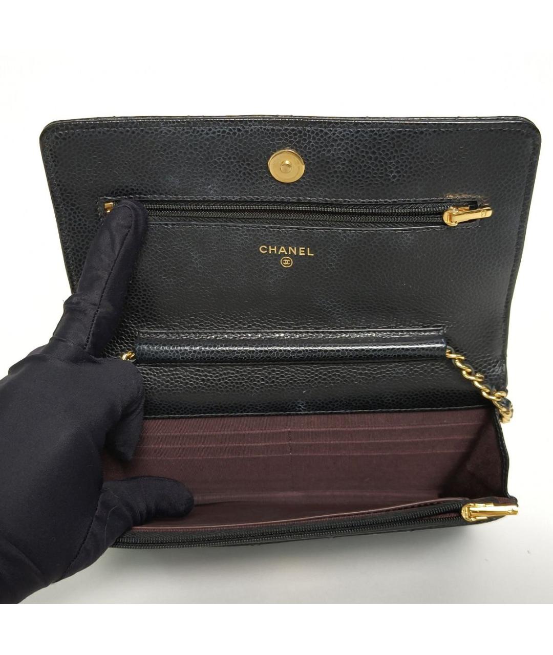CHANEL Черная кожаная сумка через плечо, фото 8