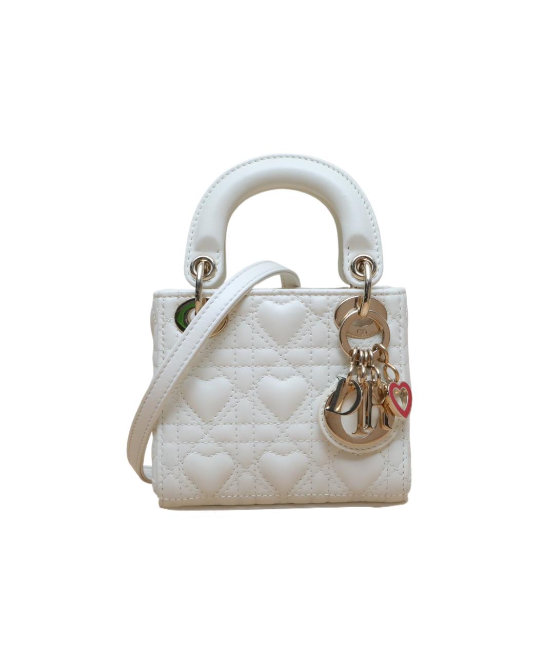 CHRISTIAN DIOR Белая кожаная сумка через плечо, фото 1