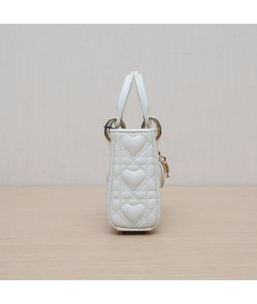 CHRISTIAN DIOR Белая кожаная сумка через плечо, фото 5