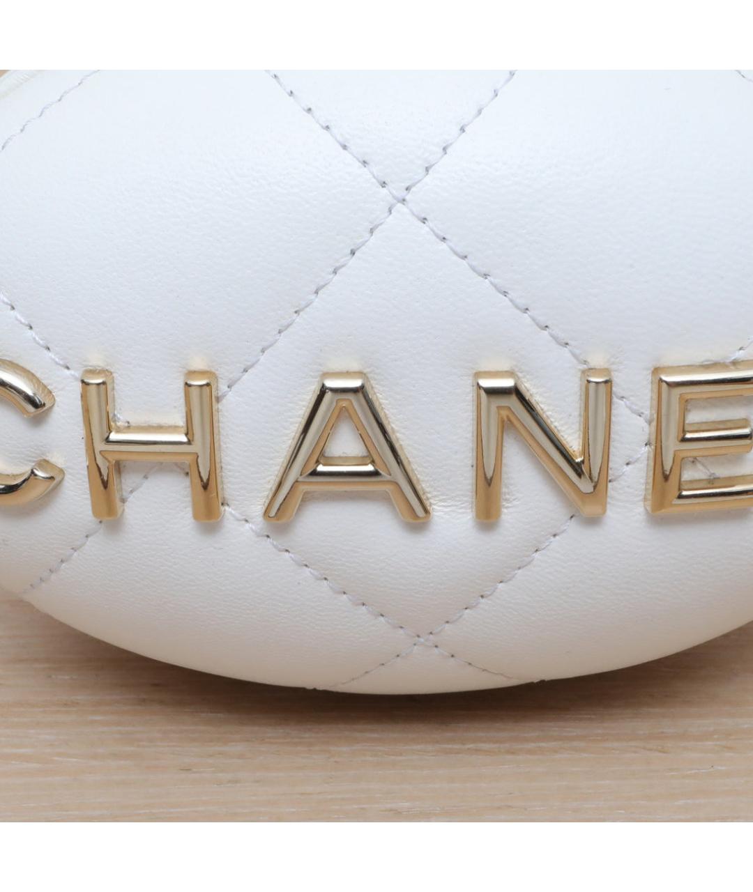 CHANEL Белая кожаная сумка через плечо, фото 7