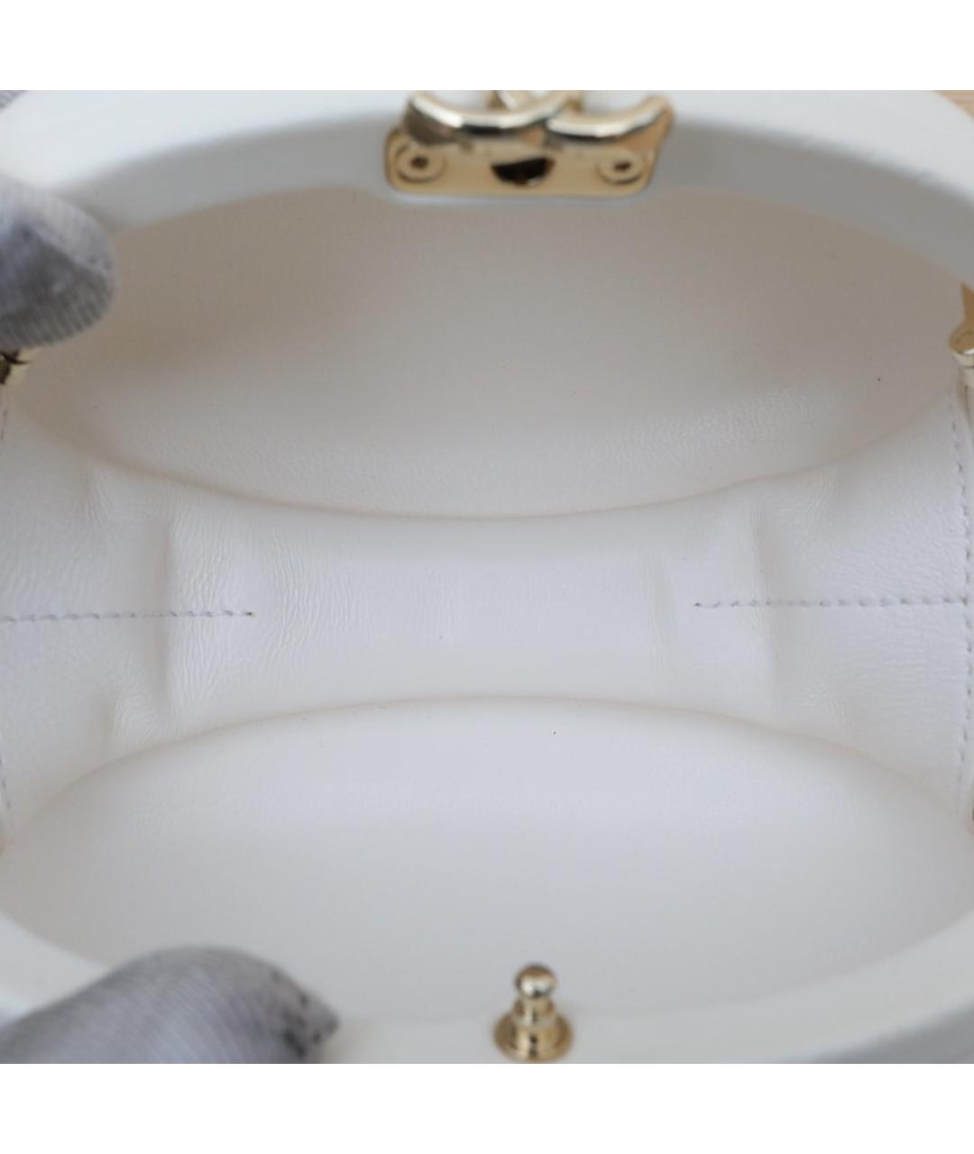 CHANEL Белая кожаная сумка через плечо, фото 9