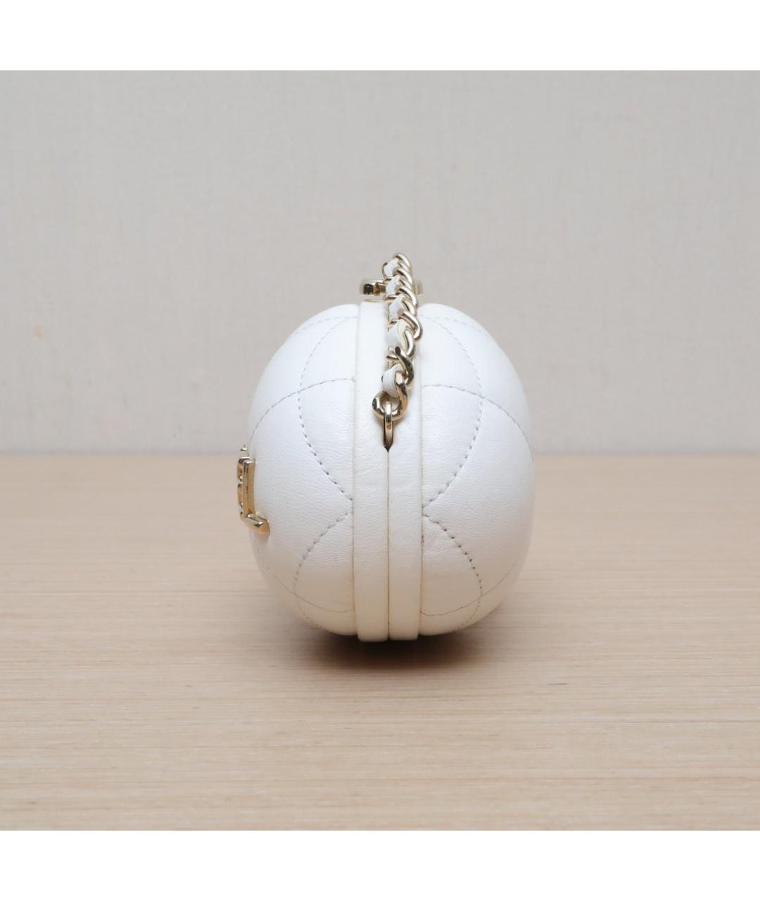 CHANEL Белая кожаная сумка через плечо, фото 4