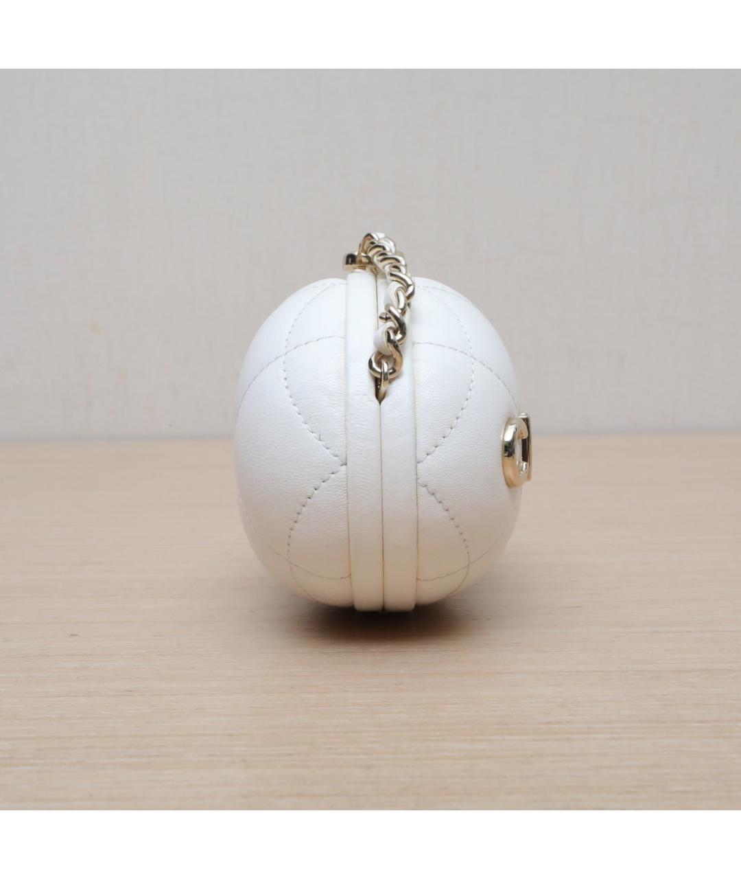 CHANEL Белая кожаная сумка через плечо, фото 5