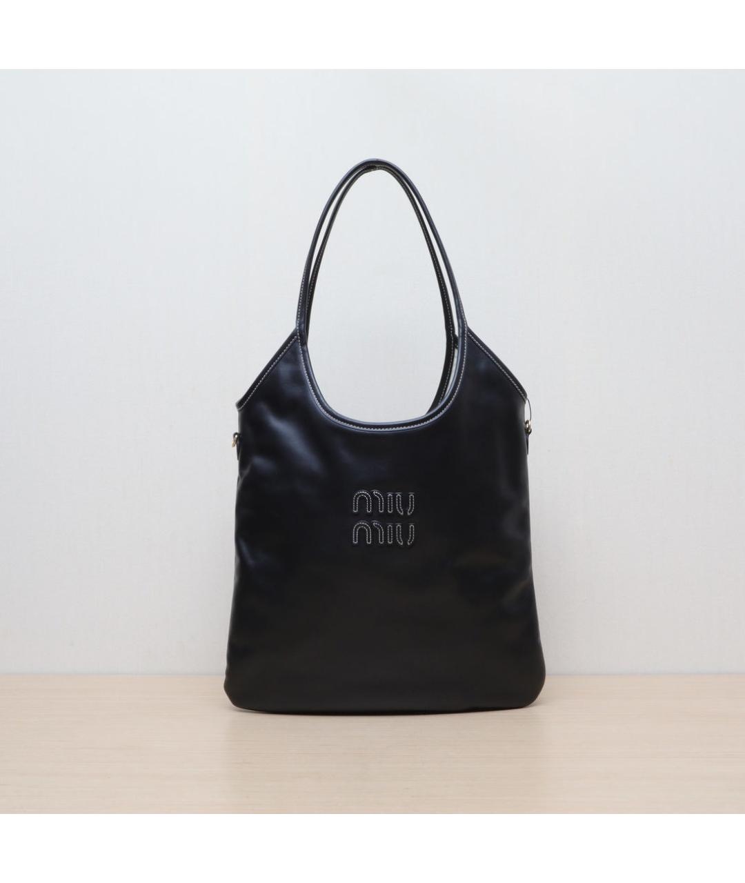 MIU MIU Черная кожаная сумка через плечо, фото 3