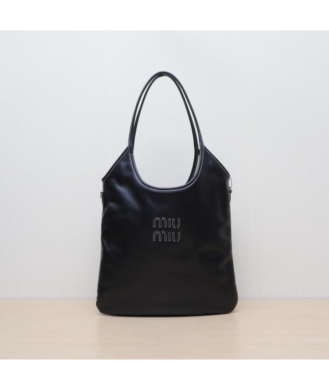 MIU MIU Черная кожаная сумка через плечо, фото 2