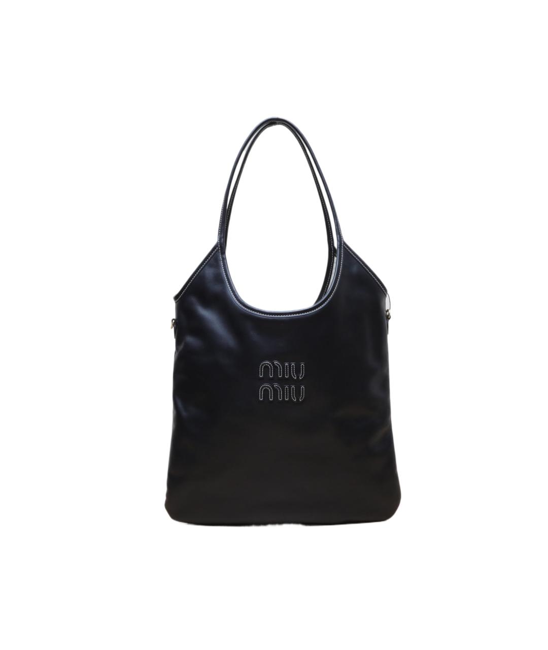 MIU MIU Черная кожаная сумка через плечо, фото 1