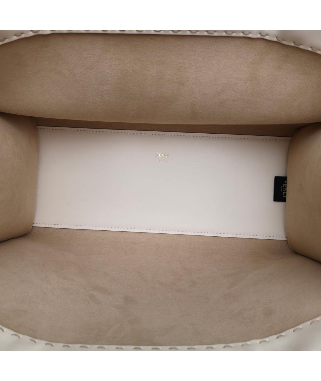 FENDI Бежевая кожаная сумка через плечо, фото 9