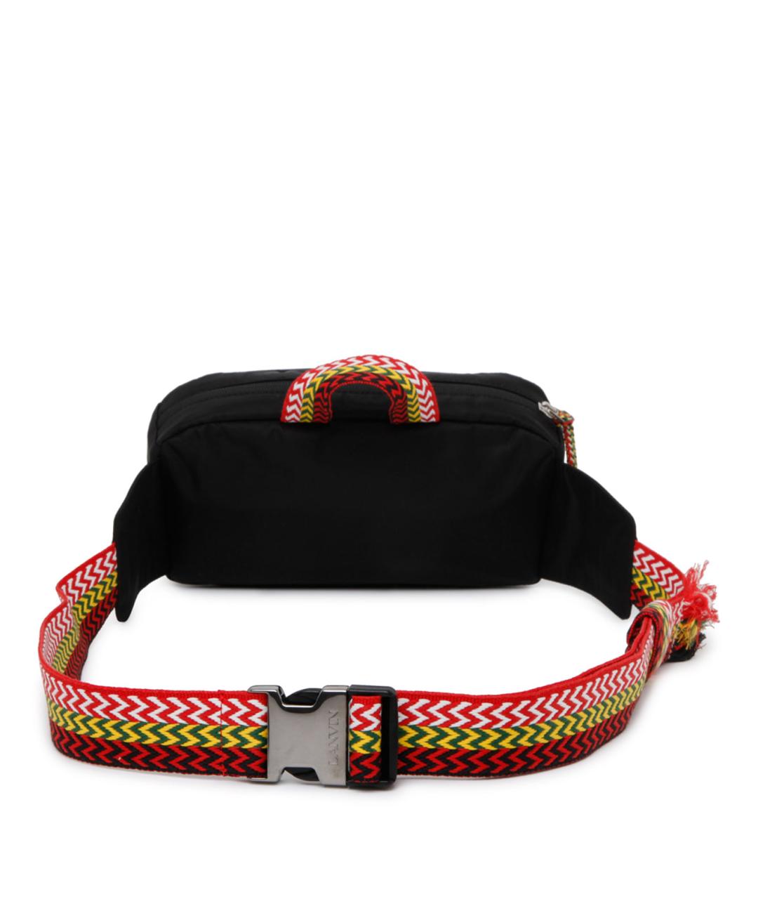 LANVIN Черная синтетическая поясная сумка, фото 2