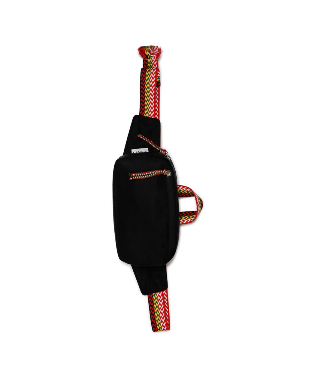 LANVIN Черная синтетическая поясная сумка, фото 3