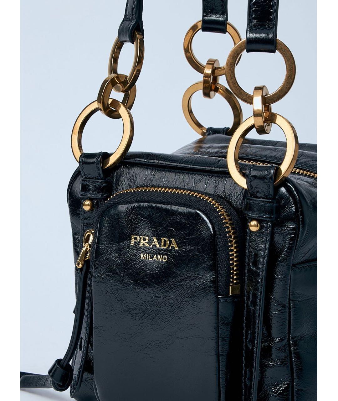 PRADA Черная кожаная сумка через плечо, фото 5