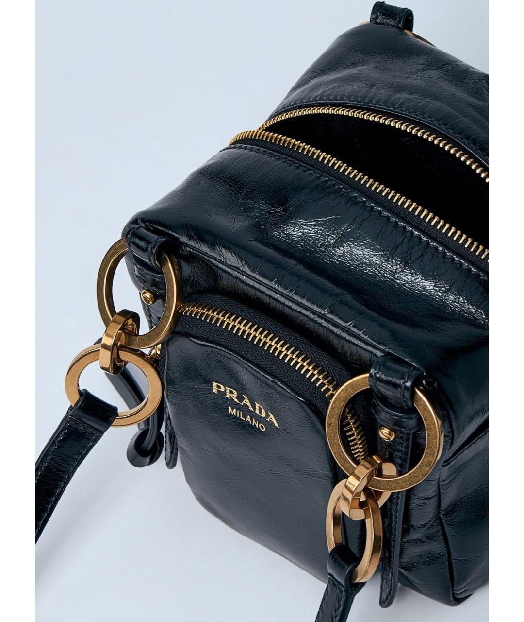 PRADA Черная кожаная сумка через плечо, фото 6