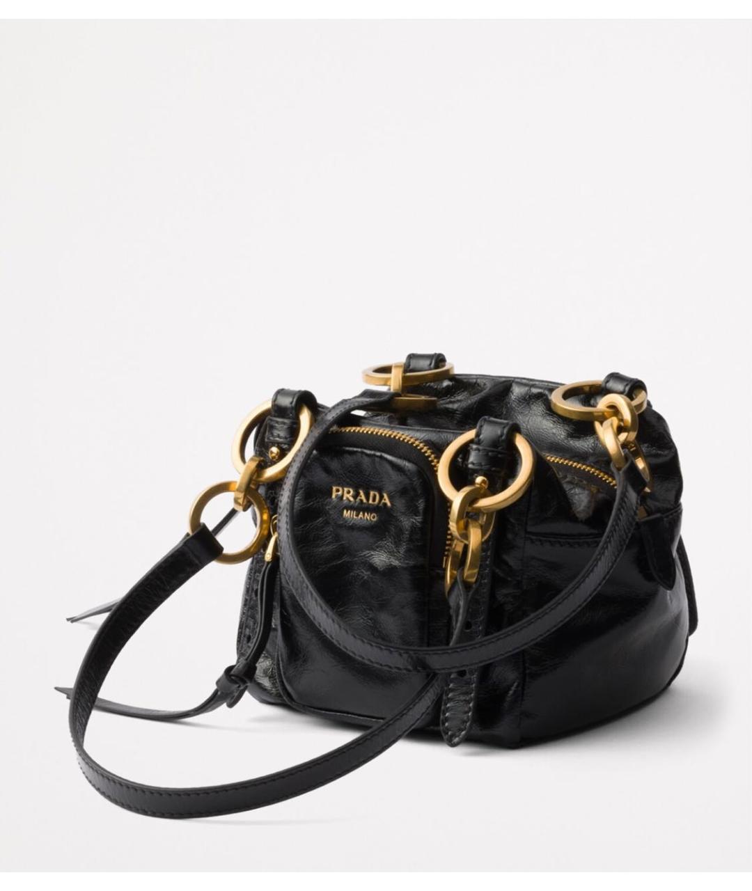 PRADA Черная кожаная сумка через плечо, фото 3