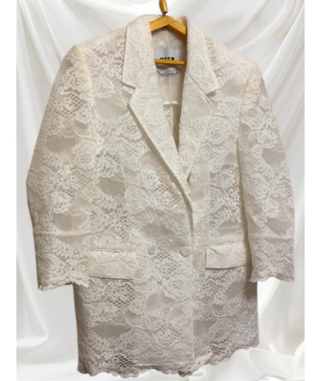 MSGM Белый полиамидовый жакет/пиджак, фото 8