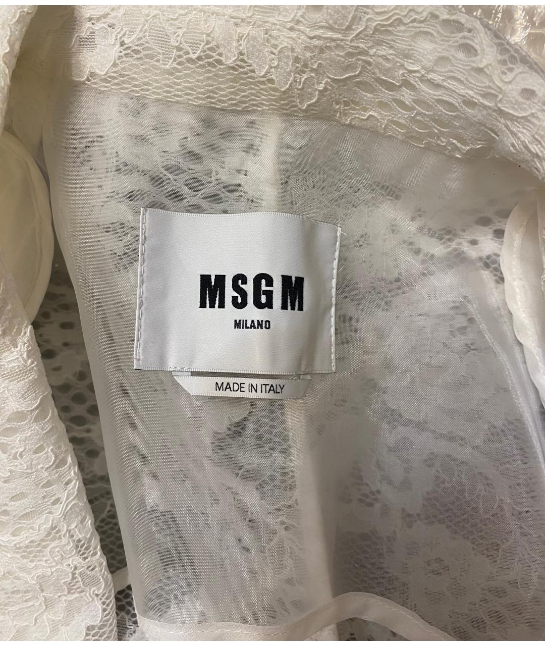 MSGM Белый полиамидовый жакет/пиджак, фото 4