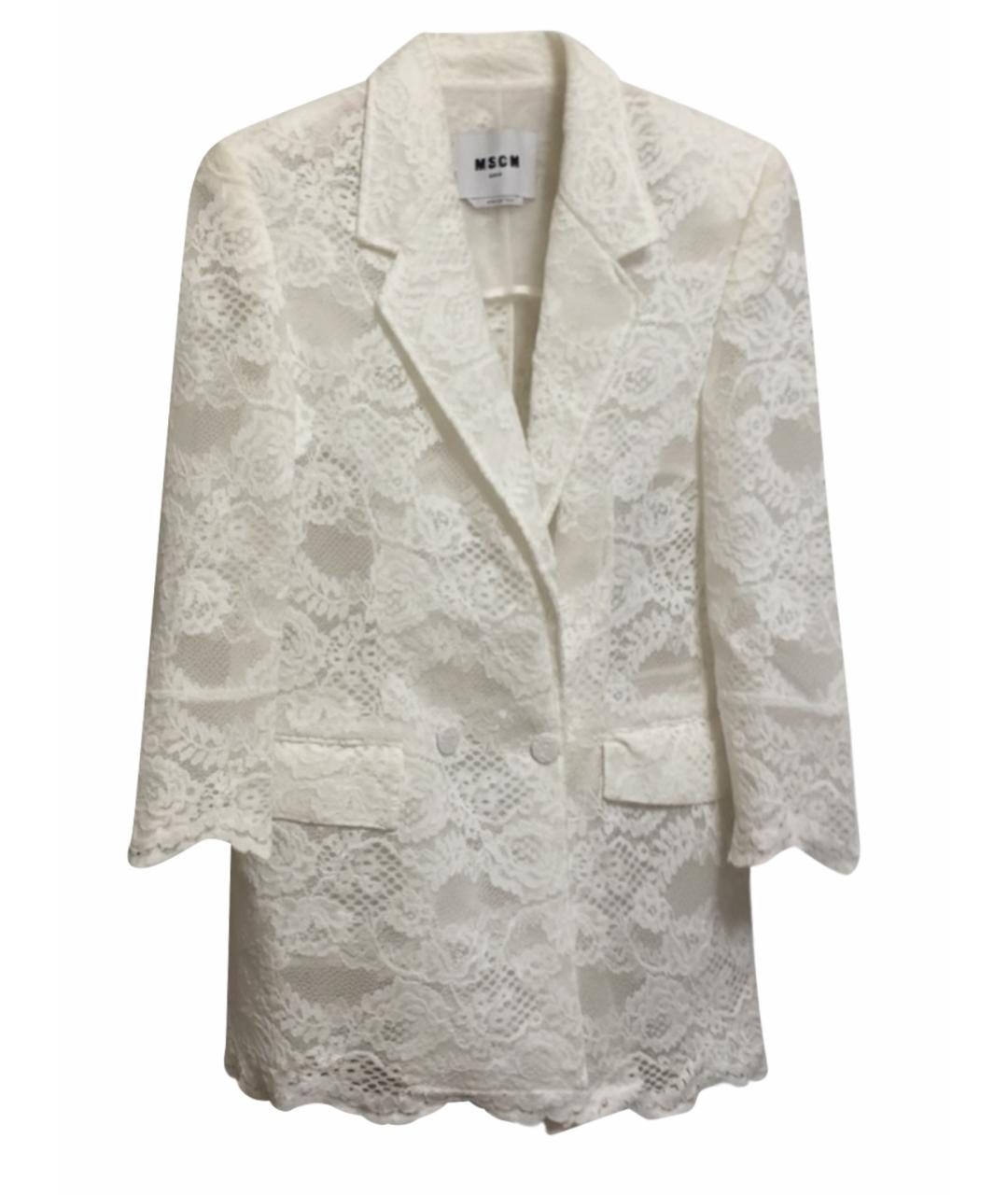 MSGM Белый полиамидовый жакет/пиджак, фото 1