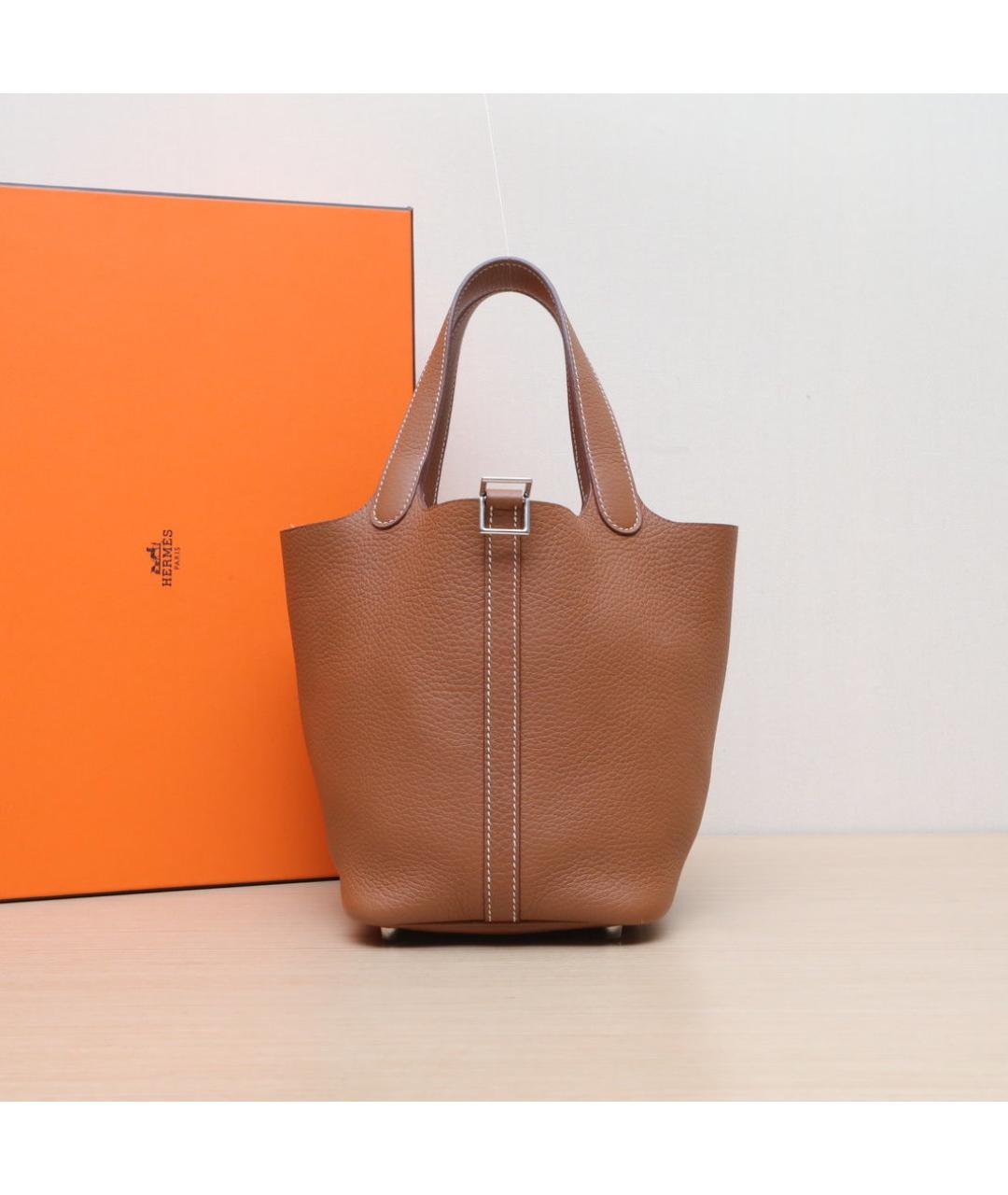 HERMES Коричневая кожаная сумка через плечо, фото 2