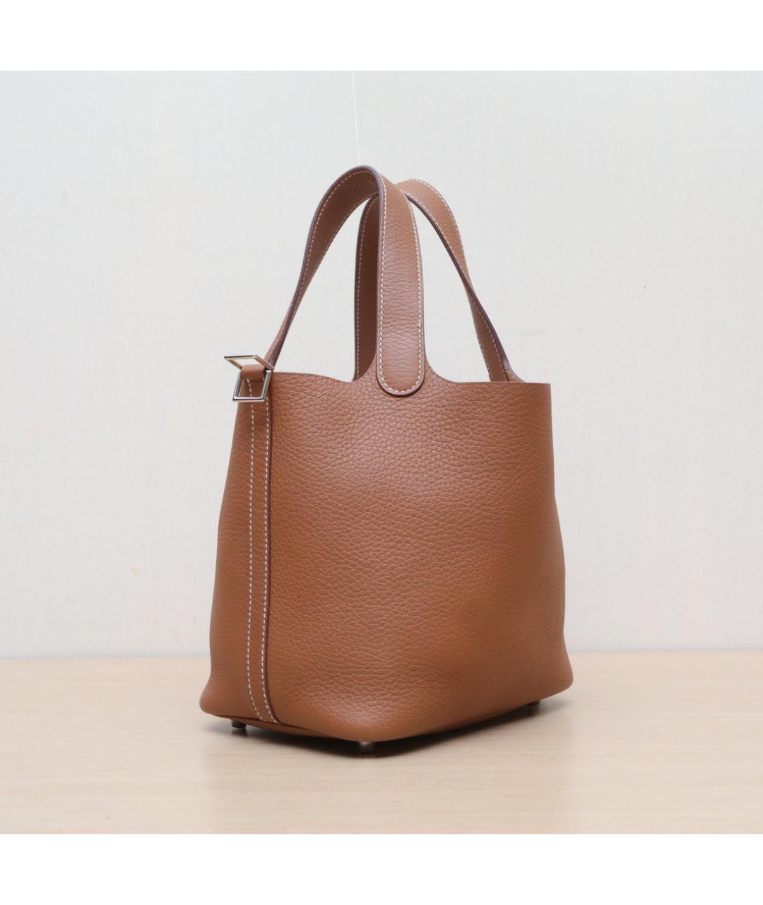 HERMES Коричневая кожаная сумка через плечо, фото 4