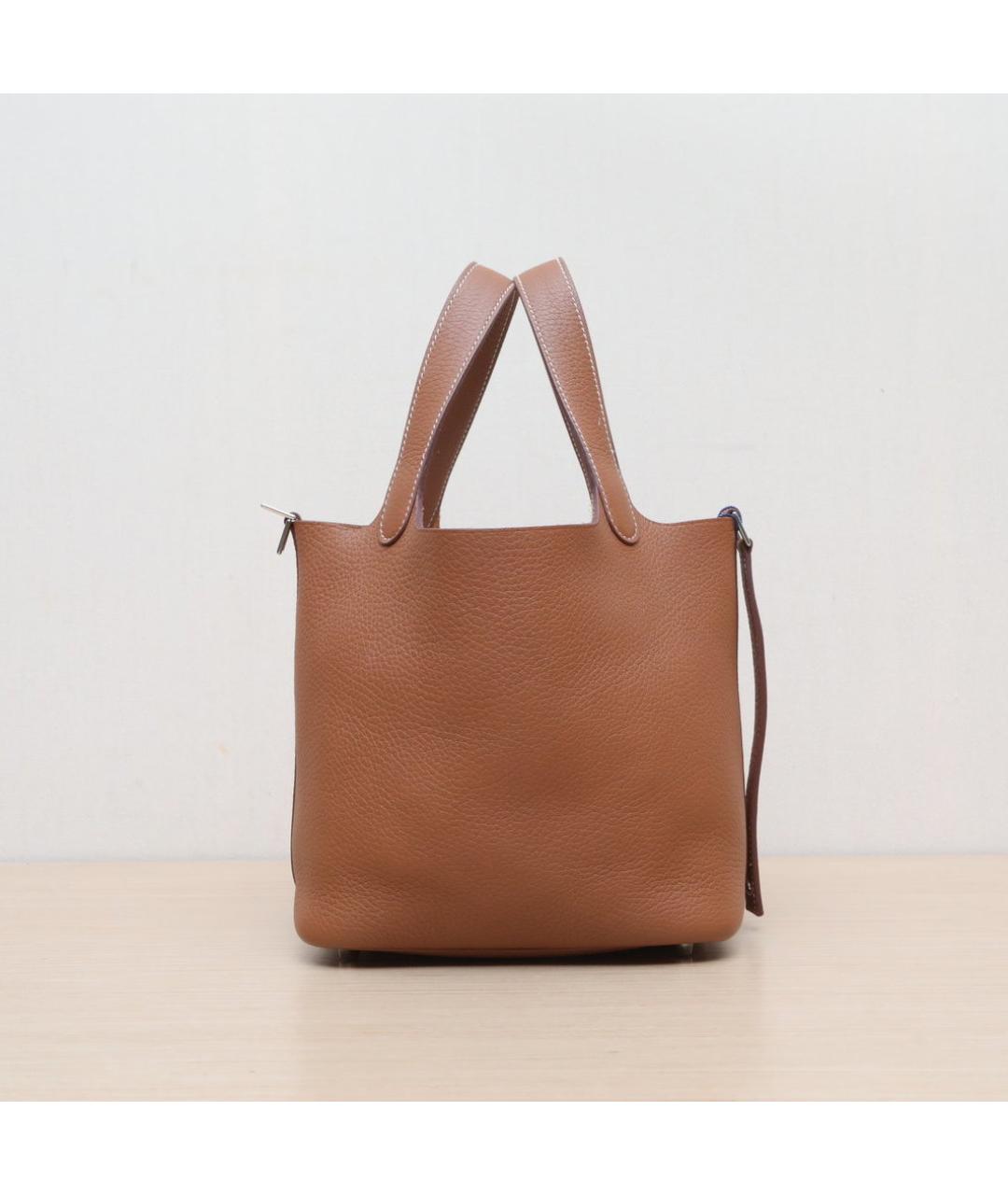 HERMES Коричневая кожаная сумка через плечо, фото 5