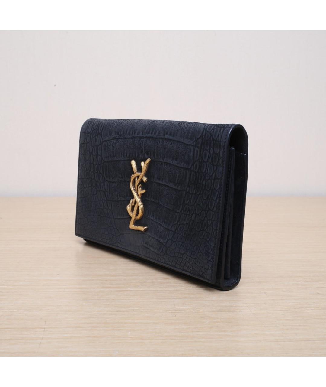 SAINT LAURENT Черная кожаная сумка через плечо, фото 4