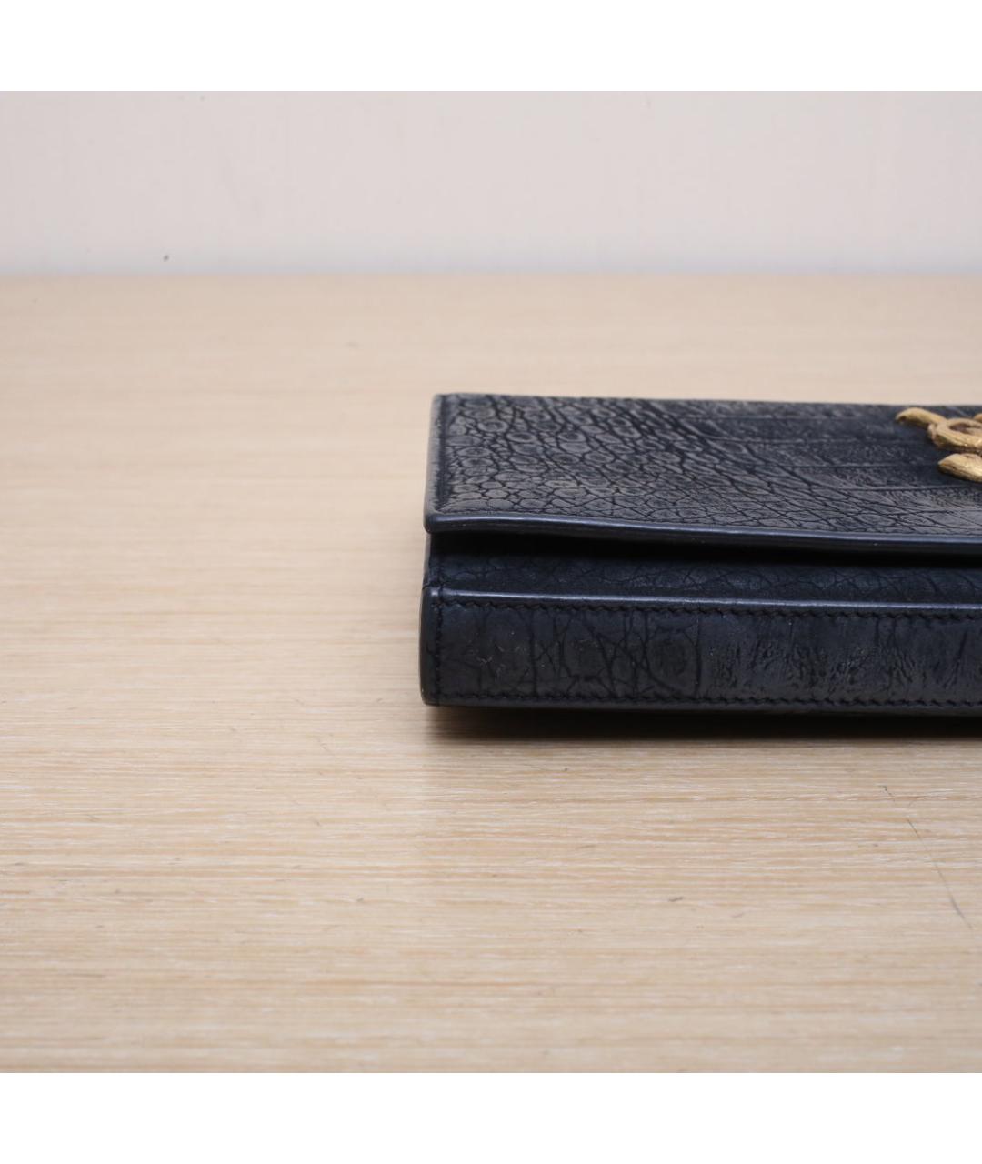 SAINT LAURENT Черная кожаная сумка через плечо, фото 9