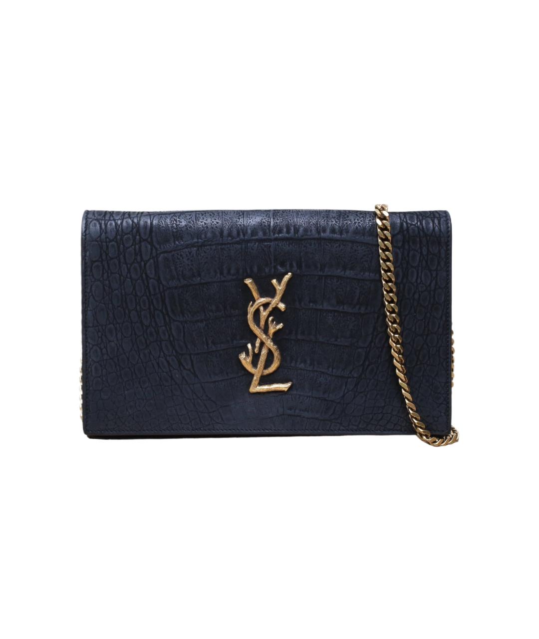 SAINT LAURENT Черная кожаная сумка через плечо, фото 1